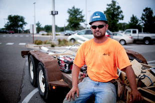 Mike Doering of Kickapoo has worked for River City Construction for about 9 years. 
They are building foundations for new signs at the Peoria Airport.