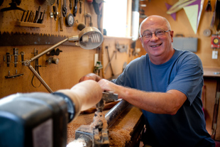 Bill Goree has always been fascinated with what he discovers in his pieces of found wood.  
He started with carving but began wood turning after inheriting his fathers lathe.