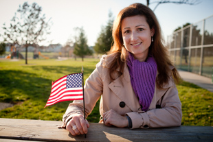 Esther Moreland is from Budapest, Hungary but has called the United States her home for the last 19 years. 
 Today, she and more than 90 others, recited the oath of allegiance and became US citizens. 
She commented, ‘Today, I feel closer to the United States… it’s like I have a new identity’.