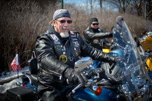 David Mills is an American Legion Rider with Post 979 from Bartonville, IL.  The Air Force veteran was serving on an 
Honor Guard at the funeral of a veteran. He said likes to do this because ‘it feels like I am giving back’.