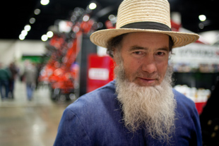 Benni Summy has been a farmer his entire life. He moved from Pennsylvania to Roseville, IL 3 years ago.  
This is his first visit to the Greater Peoria Farm Show.