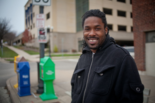 Roché Stevenson cuts hair part-time but is looking for full time work. 
 His car was towed so now he rides the bus where ever he needs to go.