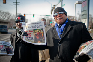 Timothy X, as a member of the Nation of Islam, is distributing copies of The Final Call.
 He wants people to know ‘they should not be afraid to read’ the publication 
because ‘it’s full of good information and world news’.