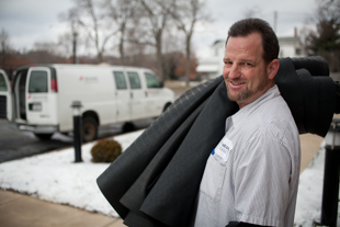 Eric Freeman works at Aramark as a ‘fill in guy’ meaning he fills in for others with they are on vacation or sick.
 He is looking forward to a regular route opening up.