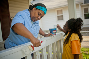 Gena Holesome and her Daughter LaCora are getting the porch ready for the summer with a fresh coat of paint.  Just in time for Mother’s Day. 'We like setting out here together’ I was jealous, it is a great porch.