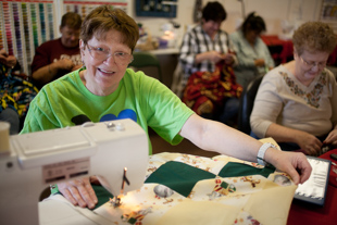 Barbara Shiverdecker is the local Chapter Coordinator for Project Linus which provides love, security,
 warmth and comfort to seriously ill or traumatized children through handmade blankets.
 She wanted to thank Jones Sewing Machine Company for providing equipment and space for the group.