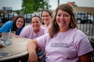 Jennifer Rozboril is a teacher at Franklin Primary School, together with some co-workers. 
They wear their 'We're Painting Franklin Pink' t-shirts on the 25th of every month in support
 of another teacher's mom, who had breast cancer.