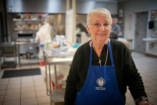 Judy Svymbersky is a board member of the Ladies Auxiliary of the Spalding Council of the Knights of Columbus #427.  The group helps with the Friday fish fry one week each Month. ‘It’s the best Catfish I have ever eaten’ she says.