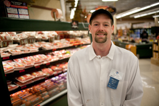 Todd Claycomb is the Meat Manager at Kroger. He likes working as a butcher because
 ‘even though it is mostly the same work, it is a challenge every day’ he said.