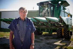 Sid Stahl is about to harvest his corn crop.  He has farmed this land near Princeville his whole life. 
 His parents bought the land in 1946.  This year’s drought is among the worst in his life-time. 
 Today he hopes to bring in about 1/3 the normal yield.  He is not smiling.