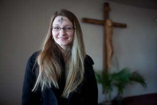 Tasha Davis participated in her very first Ash Wednesday Mass. 
 She is preparing to enter into the Catholic Church at the end of this Lenten season.
 ‘It’s a time to reflect, to put others before myself’, she said.