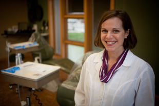 Dr. Melissa Stigall has been an Orthodontist for 7 years. She is in practice with her Dad, 
Dr. Stephen Roehm. ‘I have worked at the office since I was 13’, she said ‘cleaning and mopping’. 
She said she loves the work and the kids, ‘it’s great watching them grow’.