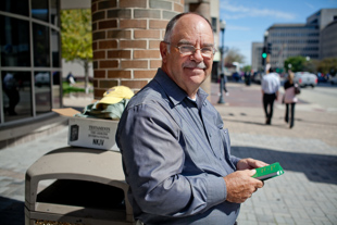 Steve Hatfield of Peoria is a Gideon, he hands out bibles every chance he gets. His favorite scripture verse is 1 John 1:9.