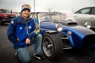 Mike Makowski took advantage of the nice weather to break out his Brunton Stalker kit car.  He said the 
Lotus Super 7 replica gets lots of attention.  ‘The police stop me a lot, mainly to see if it is street legal’, he said, ‘it is’.